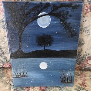 Painting Blue Night Sky Canvas Art